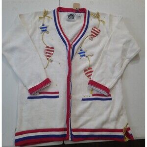 Vtg Storybook Knits Floral Cardigan Sweater